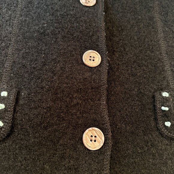 Carroll Reed Wool Jacket Women Felted Blazer Textured Pocket Cardigan Long Sleev - Picture 9 of 16